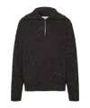 Maison Margiela Shetland Wool Zip Sweatshirt Man Charcoal In Black