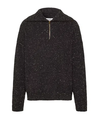 MAISON MARGIELA SHETLAND WOOL ZIP SWEATSHIRT