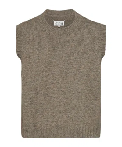 Maison Margiela Shetland Wool Vest In Gray