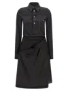 Maison Margiela Long Sleeve Midi Dress In Gray