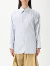 Maison Margiela Striped Dress-shirt Featuring Button Detail In Weiss
