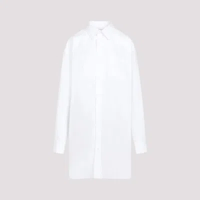 Maison Margiela Long-sleeve Plain Organic Cotton Shirt In White