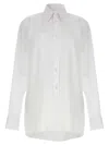 Maison Margiela Long Shirt With Pointed Collar And Buttoned Cuffs In White