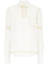 Maison Margiela Deconstructed White Shirt With Tailored Beige Detailing In White