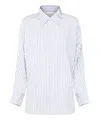 Maison Margiela White And Light Blue Cotton Shirt In White
