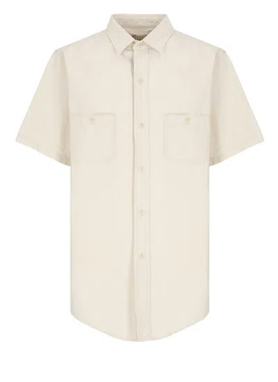 Maison Margiela Cotton Shirt With Chest Pockets And Short Sleeves In Beige