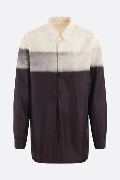 Maison Margiela Twill Shirt In Beige + Black