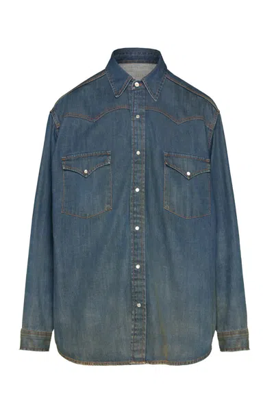 Maison Margiela Americana Wash Shirt In Vintage_blue
