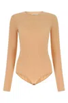 Maison Margiela Half-transparent Long-sleeved Body In Beige