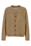Maison Margiela Wool-blend Cardigan In Walnut In Beige O Tan