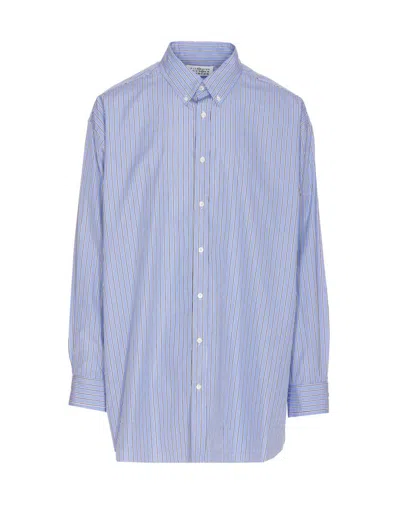 Maison Margiela Oversized Classic Cotton Shirt In Blue