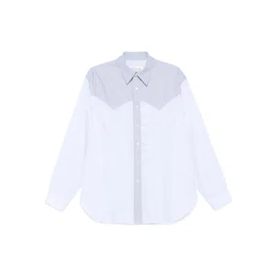 Maison Margiela Two-tone Yoke Shirt In White