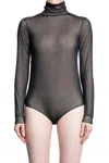Maison Margiela Black Semi-transparent Turtleneck Body In Grey