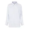 Maison Margiela White And Light Blue Cotton Shirt In White