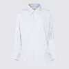 Maison Margiela White And Light Blue Cotton Shirt
