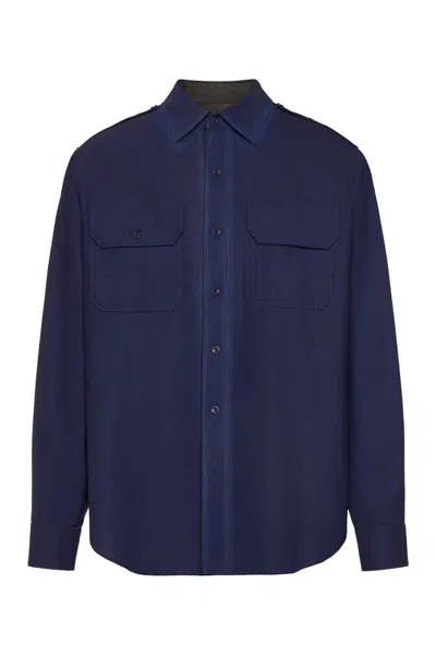 Maison Margiela Long-sleeved Shirt In Blue