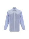 Maison Margiela Striped Shirt With Multi-layered Colorful Panels In Multicolour