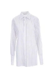 Maison Margiela White And Light Blue Cotton Shirt In White