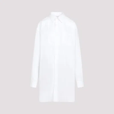 Maison Margiela Long-sleeve Plain Organic Cotton Shirt In White