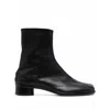 Maison Margiela Tabi Split-toe Textured-leather Boots In Black