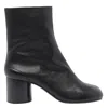 Maison Margiela Leather Tabi Ankle Boots In Black