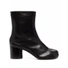 Maison Margiela Split Toe Leather Mid-calf Boots In Black