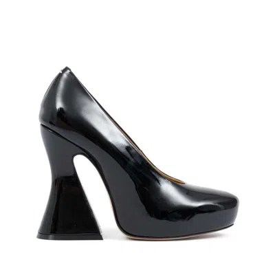 Maison Margiela Elegant Leather Sketch Pumps With 12 Cm Heel Height In Black