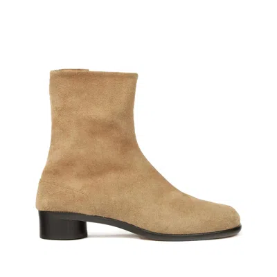 Maison Margiela Beige Suede Tabi Ankle Boots In Neutral