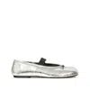 Maison Margiela Tabi Split-toe Metallic Cracked-leather Ballet Flats In Silver