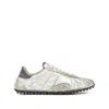 Maison Margiela Sprinters Nylon And Leather Low-top Sneakers In Silver