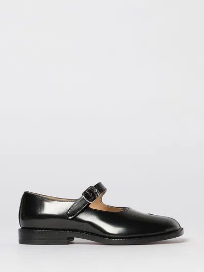 Maison Margiela Tabi Leather Mary-jane Ballets In Black