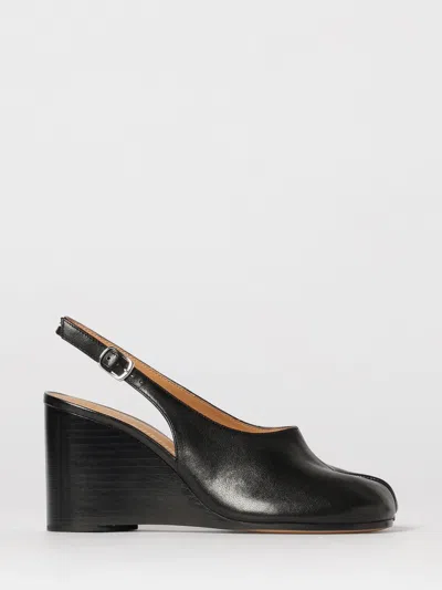 Maison Margiela Womens Black Tabi Leather Slingback Wedges Eur 36 / 3 Uk