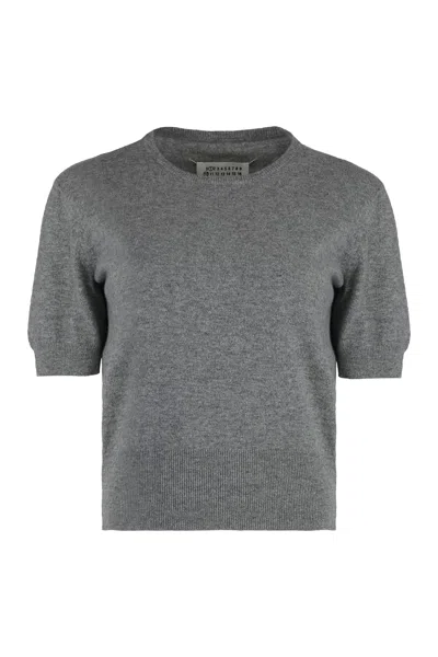Maison Margiela Short Sleeve Sweater In Grey