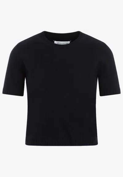 Maison Margiela Navy Blue Wool Crewneck Sweater