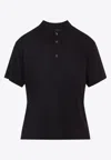 Maison Margiela Polo Shirt With Short Sleeves And Straight Hem In Black