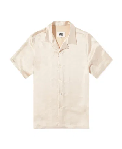 Maison Margiela Short-sleeved Satin Shirt In White