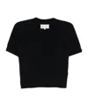 Maison Margiela Wool Knit Top Knitwear Blue In Black