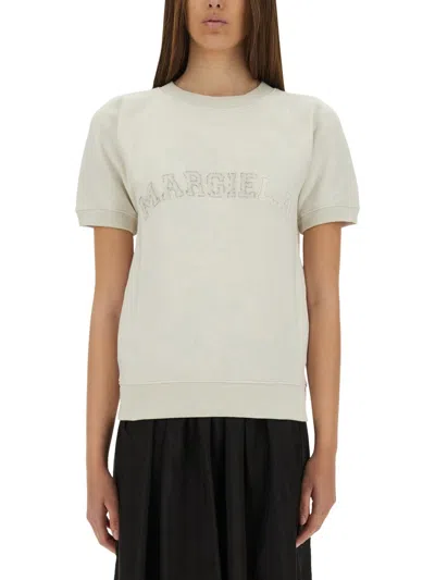Maison Margiela Short Sleeved Sweatshirt In White