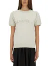 Maison Margiela Short-sleeved Sweatshirt With Textured Logo In Gray