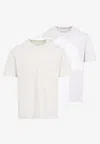 Maison Margiela Men's Set Of Three Cotton T-shirts | Size Small | S50gc0710s23973 Color 968 In Ecru