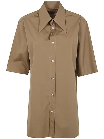 Maison Margiela Short Sleeves Shirt In Brown