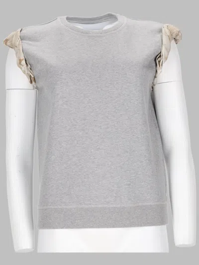 Maison Margiela Short-sleeve Cotton Sweatshirt In Gray