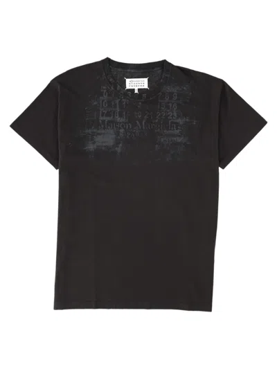 Maison Margiela Short-sleeved Faded Graphic Black Cotton T-shirt