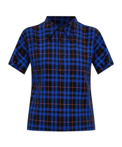 Maison Margiela Short-sleeved Polo Shirt In Blue