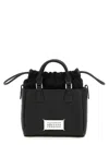 Maison Margiela Horizontal Leather Tote With Top Handle And Detachable Strap In Black