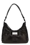 Maison Margiela Black Nappa Leather Small Glam Slam Hobo Shoulder Bag In Black