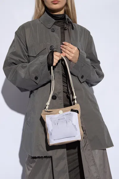 Maison Margiela Shoulder Bag With Logo In Beige