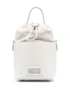 Maison Margiela Chalk Leather And Canvas Mini 5ac Bucket Bag
