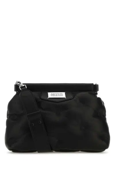 Maison Margiela Woman Black Nappa Leather Small Glam Slam Classique Crossbody Bag