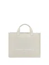 Maison Margiela Cotton Tote Bag Leather Handles In White